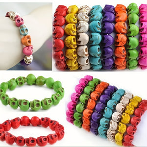 Cross-border Foreign Trade Jewelry Bracelet Synthetic Turquoise Skull Bracelet Wish Jewelry Wholesale