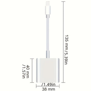 SD Card Camera Reader For IPhone IPad,Dual Card Slot Memory Card Reader  SD And TF Card Camera Viewer Sd Card Adapter Portable Micro Sd Card