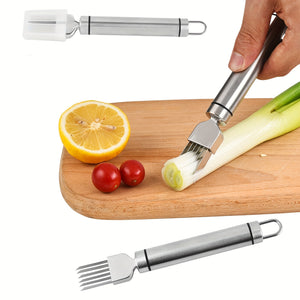 1pc, Multifunctional Stainless Steel Grater, Scallion Separator, For Scallion And Onion, Garlic Fruit And Vegetable, Portable With Protectiv