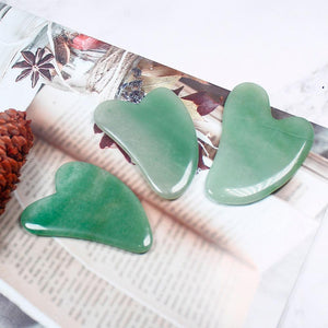 Natural Aventurine Quartz Gua Sha Board Green Jade Stone Body Facial Eye Scraping Plate Acupuncture Massage Relaxation Health