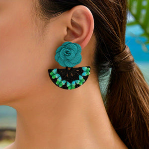 Geometric Scalloped Flower Butterfly Earrings Creative Ear Jewelry For Women Girls