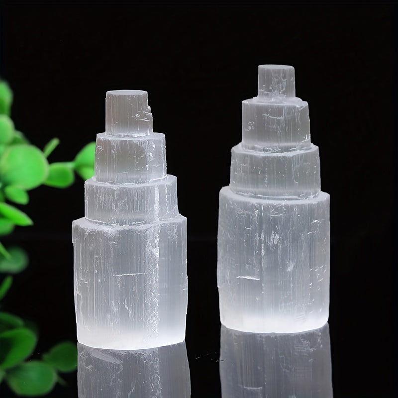 1pc Natural Selenite Crystal Skyscraper - Perfect for Reiki, Healing & Interior Decoration!