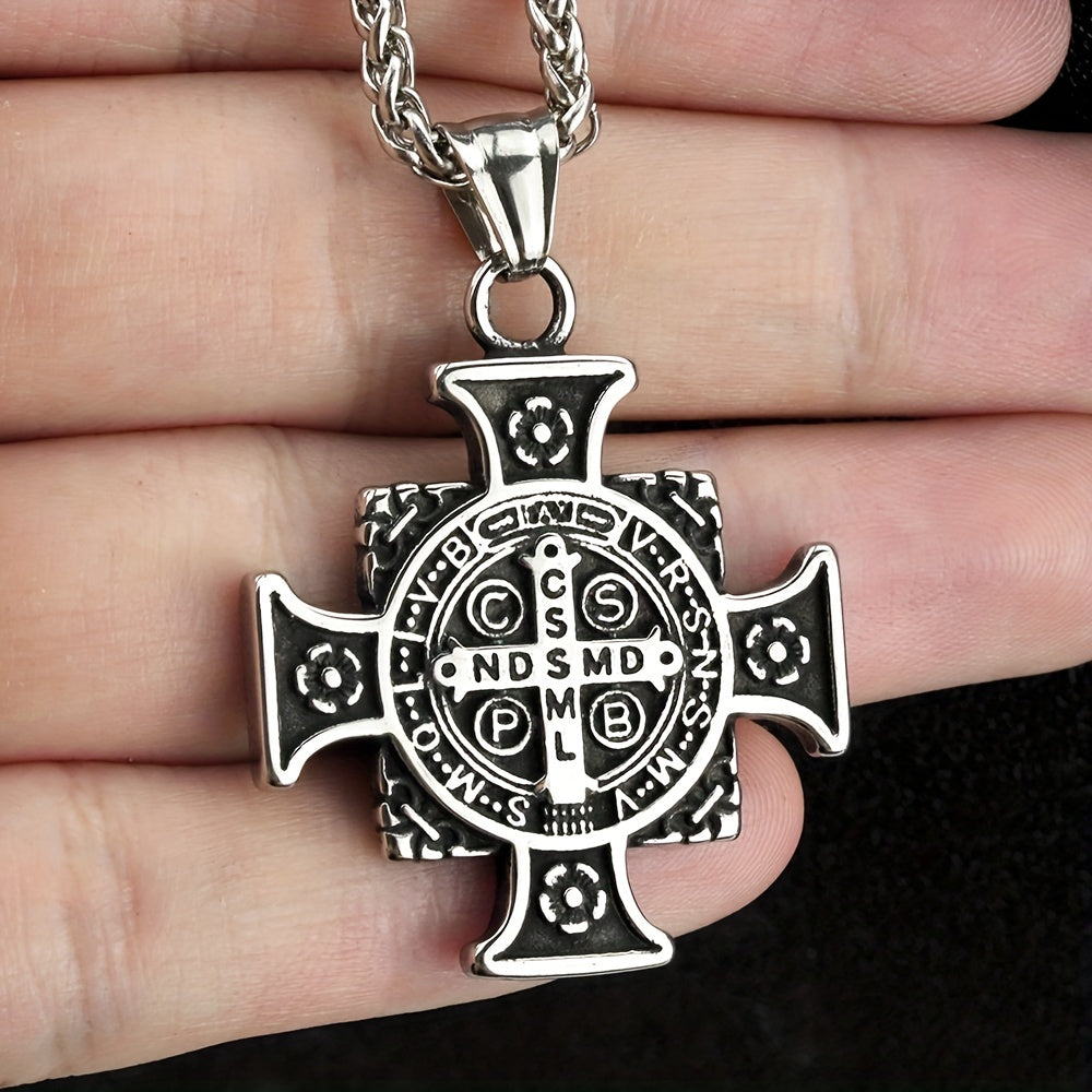 Vintage Jewelry Stainless Steel Pendant With Chain Cross Trend Clothing Accessories Non-rusting Non-allergic Pendant Necklace