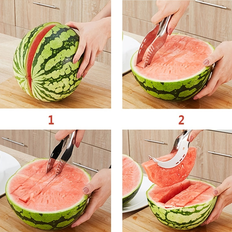 1pc Stainless Steel Windmill Watermelon Cutter Artifact Salad Fruit Slicer Cutter Tool Watermelon Digger Kitchen Accessories Gadgets