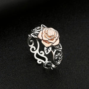 1pc New Double Color Rose Ring Men's Flower Engagement Wedding Jewelry