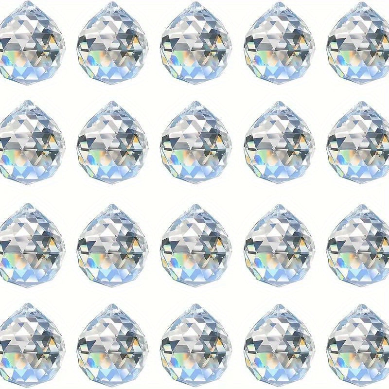 10pcs 0.8" Hanging Crystal Prism Sun Catcher Rainbow Pendants Maker For Home Living Room Bedroom Windows, Holiday Supplies Accessories For W