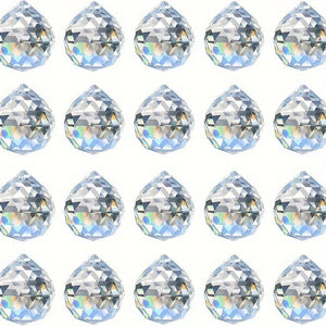 10pcs 0.8" Hanging Crystal Prism Sun Catcher Rainbow Pendants Maker For Home Living Room Bedroom Windows, Holiday Supplies Accessories For W