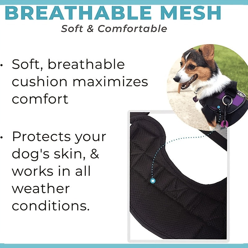 Reflective No-Pull Dog Harness with Breathable Design and Handle