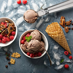 Heavy Duty Stainless Steel Ice Cream Scoop - Trigger-Activated For Easy Serving!