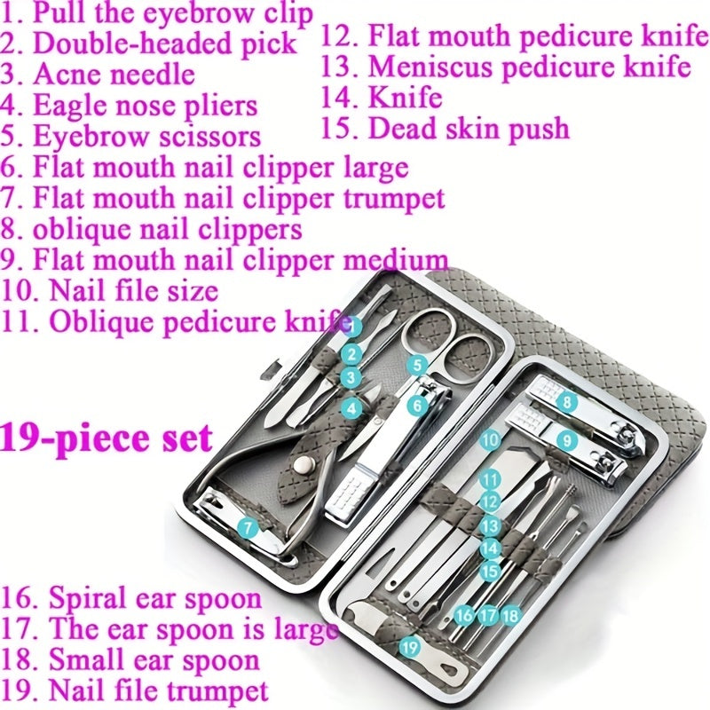 Complete Professional Manicure & Pedicure Set - Nail Clipper, Cutter, Files & More - Perfect for Home & Travel!