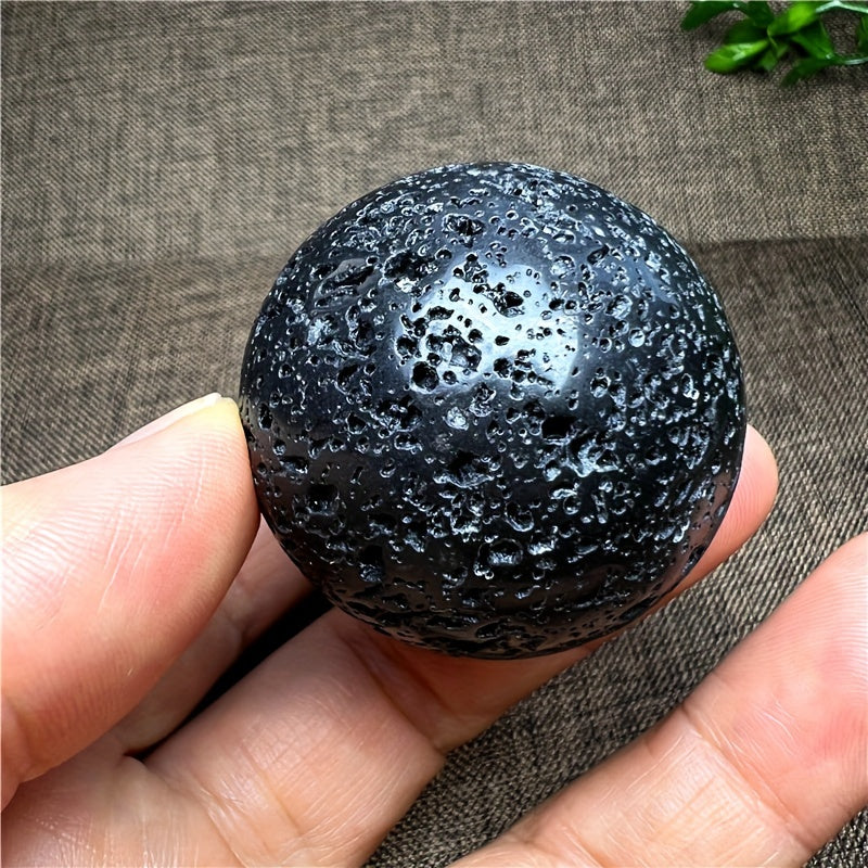 1pc Natural Volcanic Stone Ball Crystal Ball For Home Decoration - Black Natural Quartz Ball 40mm