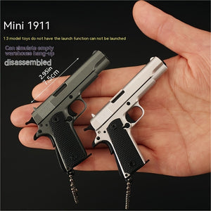 1911 Mini Pistol Toy Model Pendant, Removable Assembly Parts, Ultra-High Assembly Model [Handmade Alloy Process] One To One Restoration Of T