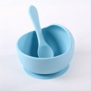 The Ultimate Baby Bowl Set: Anti-Drop Silicone Bowl, Spoon, and Cutlery - Portable and Anti-Slip, Halloween Christmas Thanksgiving Day Gift