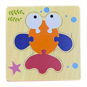 Delightful Wooden Puzzle Set For Early Education - Cartoon Animal Transportation Puzzles For Babies 1-4 Years Old,Halloween/Christmas Gift