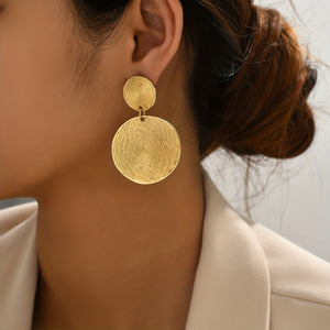 Golden Lollipop Pattern Round Dangle Earrings Elegant Simple Style Zinc Alloy 18K Gold Plated Jewelry Trendy Female Gift