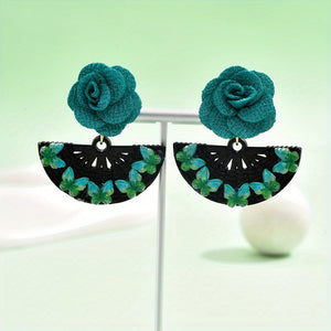 Geometric Scalloped Flower Butterfly Earrings Creative Ear Jewelry For Women Girls