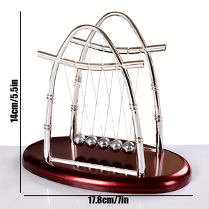 Sleek Newton's Cradle Pendulum - Desk Decor, Stress Relief & Educational Tool for Office and Home