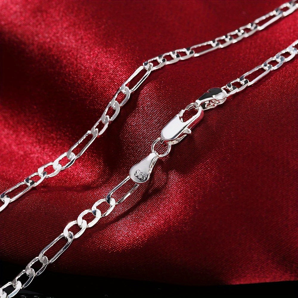 2023 New High Quality Mens Flat Chain Alloy Silver Necklace - Perfect Gift for Weddings & Birthdays! Christmas Halloween Gifts