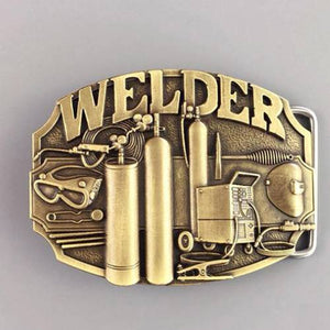 Western Men Leather Belt Buckle Worker Craftsman Welding Tool Shape Pattern US Local Shipping