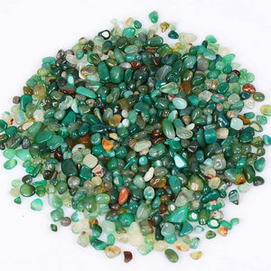 OCN-HEALING 200g Crystal Tumbled Polished Natural Agate Gravel Stones for Plants and Crafts - Small Size - 7mm to 9mm Avg (Green