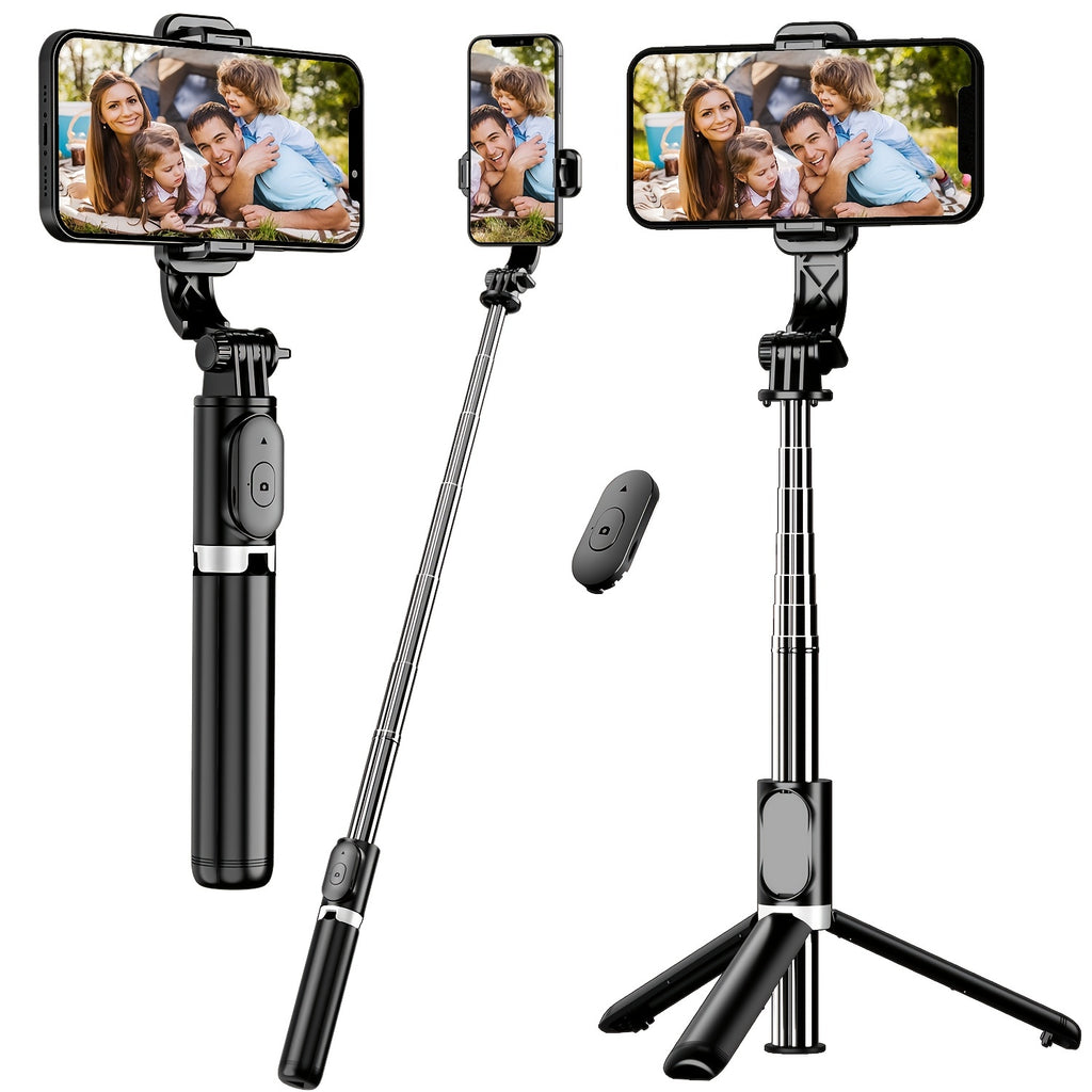 40" Extendable Cell Phone Selfie Stick, Smartphone Tripod Stand With Wireless Remote, 360° Rotation For IPhone/Samsung/Android Smartphones