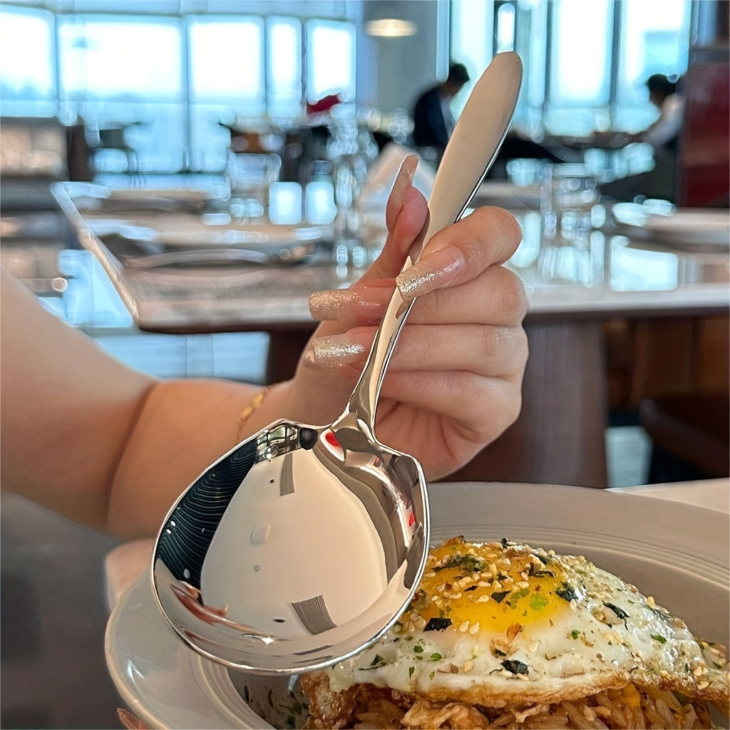 Elegant & Durable Stainless Steel Serving Spoon – Large, Ergonomic Design, Ideal for Buffet, Hotel, and Canteen Use