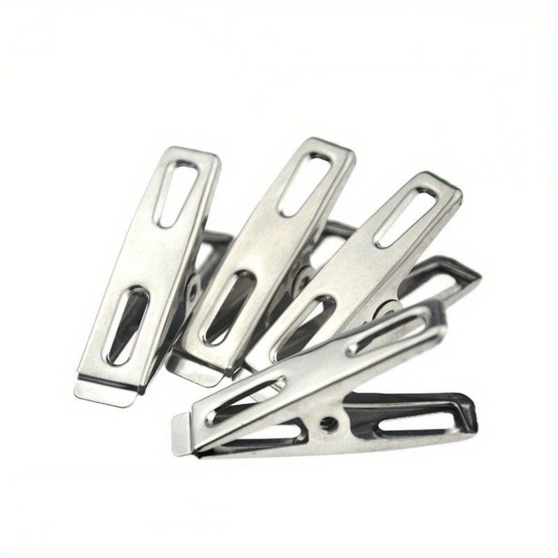 20pcs Stainless Steel Clothespins, Binder Clips, Heavy Duty Clothes Pins, Metal Clip Set, Metal Clothes Clips For Clothes Sock Food Sealing