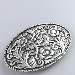 Western Men Zinc alloy Leather Belt Buckle Cowboy Cowgirl Flower Oval Pattern US Local Shipping