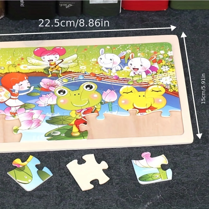 24-Piece Wooden Animal Puzzle - Perfect for Early Education & Fun! ,Halloween,Christmas,Thanksgiving Day gift