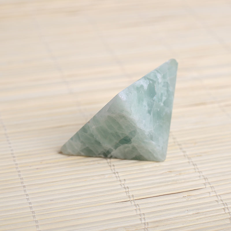 Pyramid-Finest Big Green Fluorite  Crystal Gemstone 1.97\ Carved Pyramidal Crystal Healing Crafts