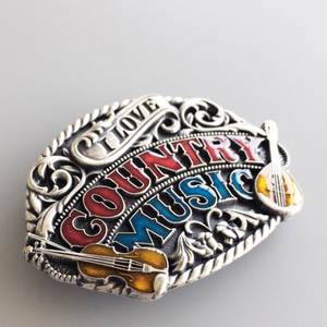 Western Men Zinc alloy Leather Belt Buckle American Country Music Pattern US Local Shipping