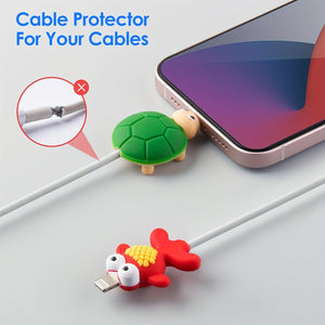 10PCS Cute Fruit Animal Charging Buddies, Charger Cable Protect Sets Compatible For IPhone IPad Only