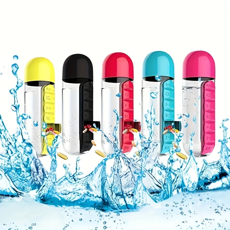 Innovative 2-in-1 Medicine and Water Bottle: Portable, Secure Pill Storage for Hydration On-the-Go, Perfect for Travel & Outdoor