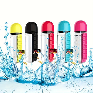 Innovative 2-in-1 Medicine and Water Bottle: Portable, Secure Pill Storage for Hydration On-the-Go, Perfect for Travel & Outdoor