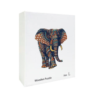 Magic Wooden Elephant Unique Shaped Jigsaw Puzzles ,Christmas,Halloween,Thanksgiving gifts！