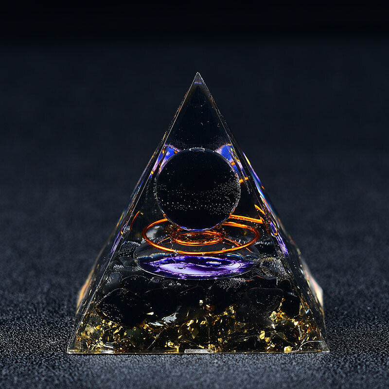 High Vibration Obsidian Pyramid Healing Orgone Pyramid EMF Protection Meditation