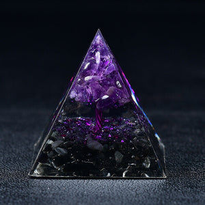 Amethyst Tree of Life Orgone Pyramid EMF Protection Quartz Reiki Meditation