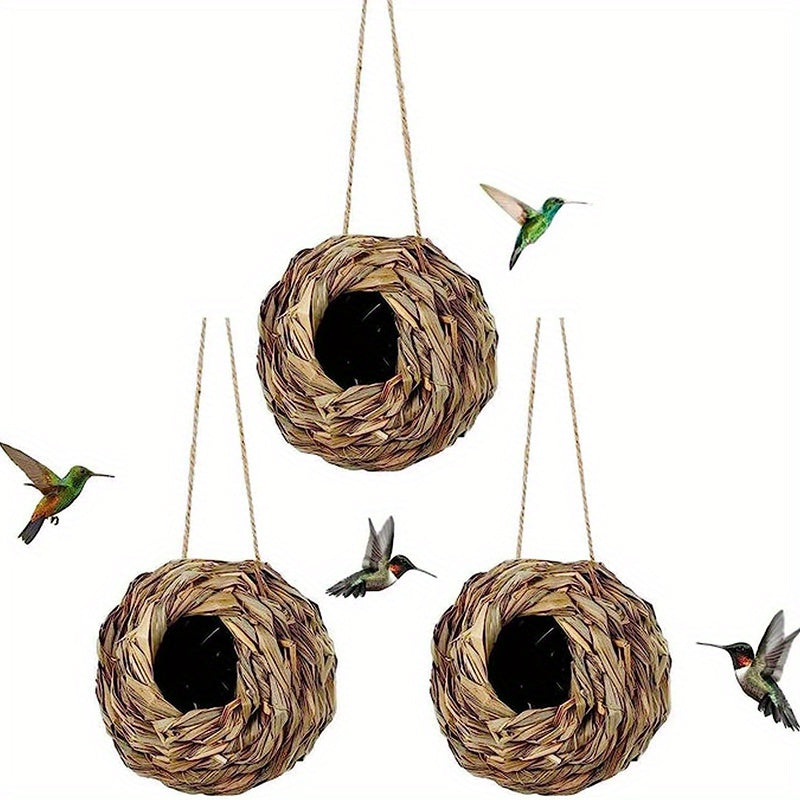 2pcs/3pcs/4pcs Hand Woven Hummingbird Nest House - Perfect for Outdoor Garden and Yard, Ball Shape Design for Comfortable Nesting