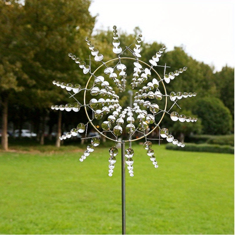 1pc Magical Kinetic Metal Windmill Spinner Wind Powered Catchers, Creative Patio Garden Lawn Outdoor Courtyard Decoration Unique Wind Collec