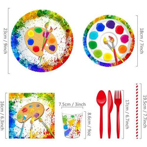 Artist Painting Party Supplies Birthday Disposable Art Paper Plates 68PCS Set US Local Shipping