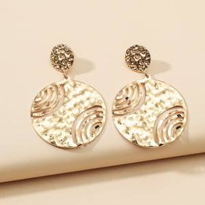 Golden Color Funky Style Hoop Shaped Earrings for Women Popular Model