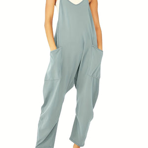 Chic Breezy Cami Jumpsuit - Solid Color, Versatile & Comfortable - Perfect for Spring & Summer Days, Women’s Fashion