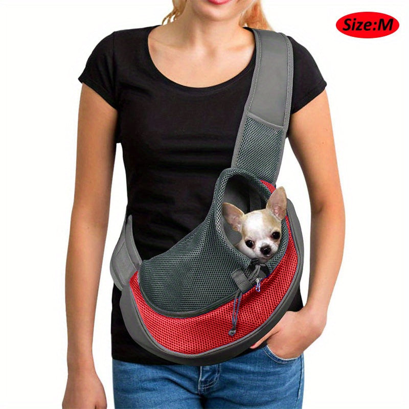 Reflective Pet Sling Carrier Breathable Mesh Travel Safe Sling Carrier For Pets Outgoing