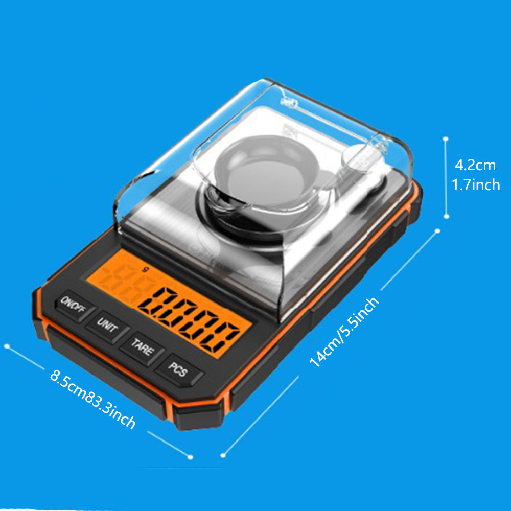 Professional 0.001g Portable Mini Digital Scale - 50g Calibration Weights Included (No Battery Needed)