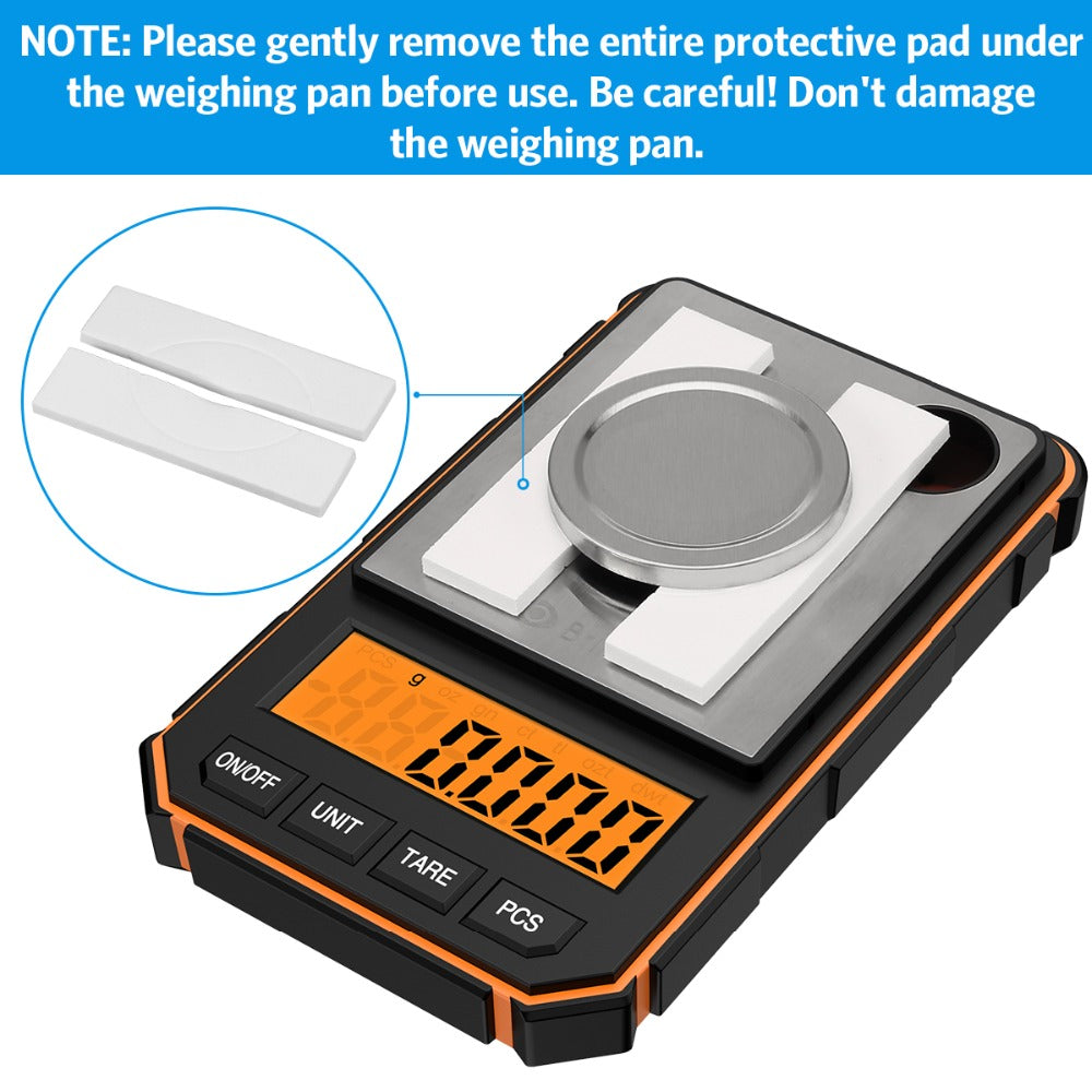 Professional 0.001g Portable Mini Digital Scale - 50g Calibration Weights Included (No Battery Needed)