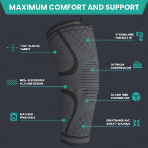 Relieve Knee Pain & Injury With Knee Brace Compression Sleeves - 1pc For Women & Men