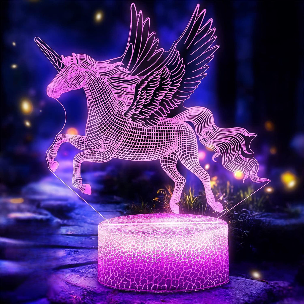 1pc Unicorn Night Light, 3D Night Lamp, 7 Colors Changes, Room Decor, Gifts For Girls