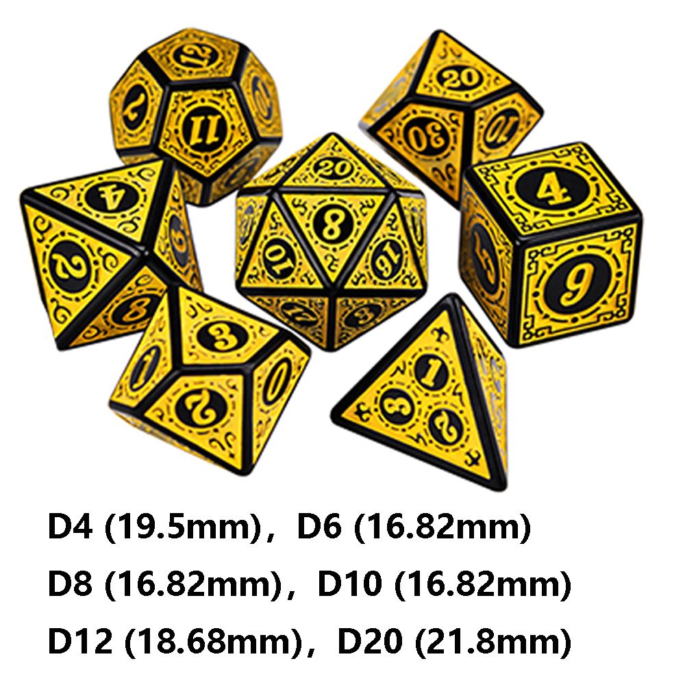 1 Set Multi-Sided 7-Die Dice Set Game Dice For TRPG DND Accessories Polyhedral D4 D6 D8 D10 D12 D20 Dice For Board Card Game Math Games