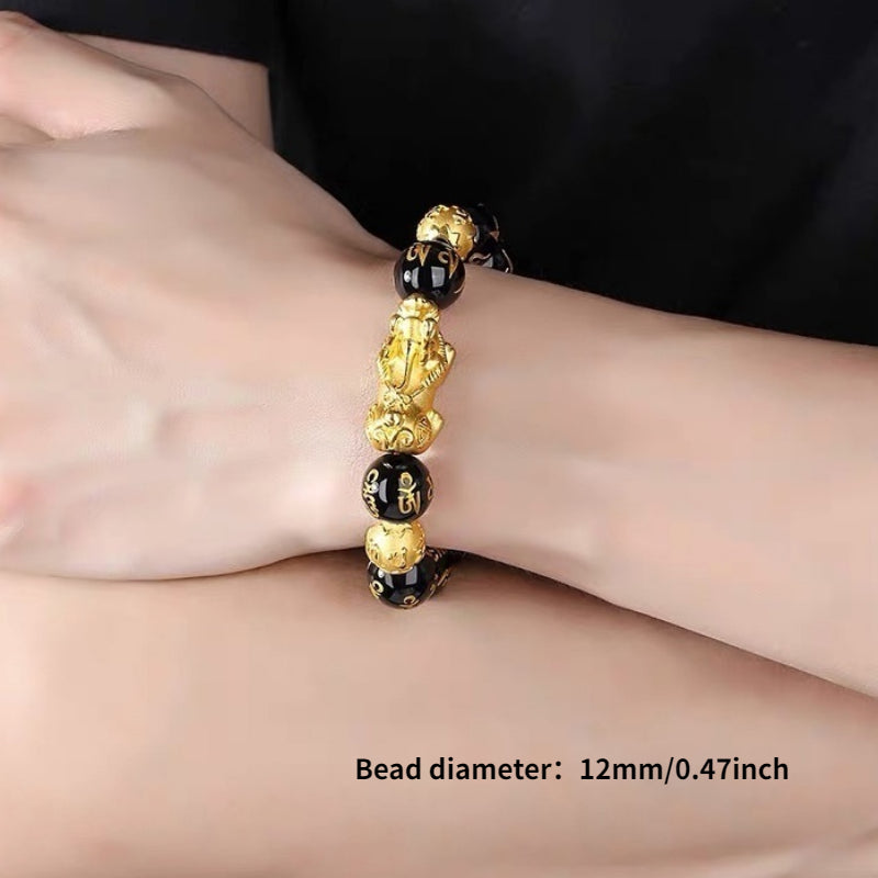 1pc Obsidian Stone Beads Bracelet Pixiu Bracelet Black Wealth Bracelet Bracelets Luck Bracelet For Women Men