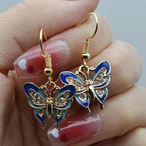 1 Pair Of Earrings For Men And Women Blue Butterfly Pendant Earrings Casual Jewelry Casual Earrings Accessories Gift